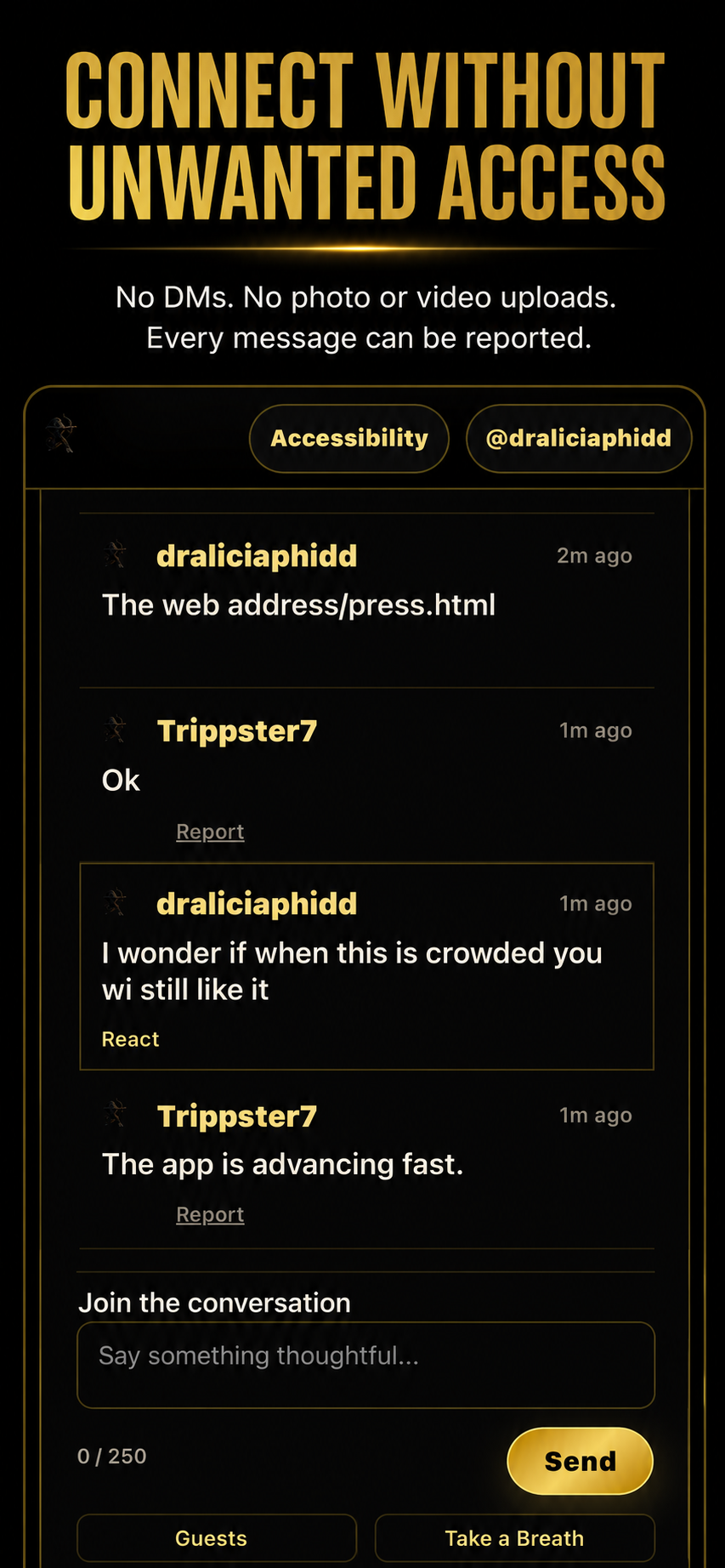 Conversation controls and reporting
